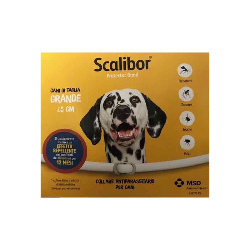 Scalibor Collare antipulci e antiparassitari per cani taglia grande 65 cm large A PARTIRE DA 2 CONFEZIONI IL PREZZO+ SPED. SCEND