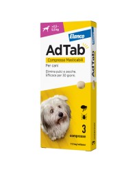 Elanco Adtab Per Cani Da >2,5 A 5,5 kg 3 Compresse Masticabili 112 mg