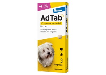 Elanco Adtab Per Cani Da >2,5 A 5,5 kg 3 Compresse Masticabili 112 mg