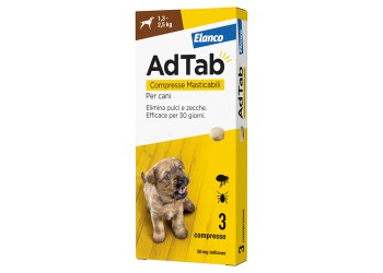 Elanco Adtab Per Cani Da 1,3 A 2,5 kg 3 Compresse Masticabili 56 mg