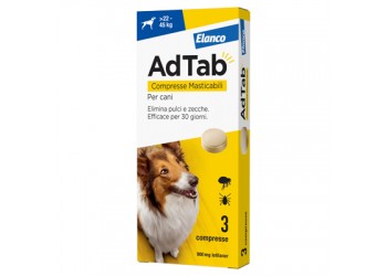 Elanco Adtab Per Cani Da 22 A 45 kg 3 Compresse Masticabili 900mg