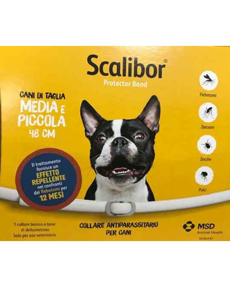 Scalibor Collare antipulci e antiparassitari per cani taglia piccola e  media 48 cm small-medium A