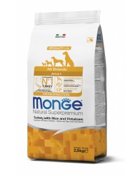 MONGE SUPERPREMIUM All Breeds Adult Tacchino Riso e Patate da kg 12 cane