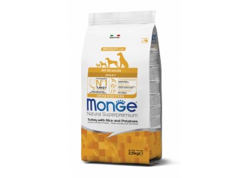 MONGE SUPERPREMIUM All Breeds Adult Tacchino Riso e Patate da kg 12 cane