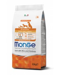 Monge Superpremium All Breeds Puppy & Junior Anatra Riso e Patate da kg 12