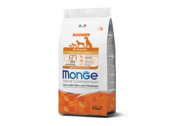 Monge Superpremium All Breeds Puppy & Junior Anatra Riso e Patate da kg 12