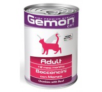 Gemon by Monge - Cat Adult - Bocconcini con manzo (formato da 415 g) 