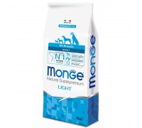 Monge SUPERPREMIUM ALL BREEDS ADULT Light Salmone e Riso da 12 kg cane