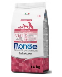 MONGE SUPERPREMIUM All Breeds Puppy & Junior Manzo con Riso da 12 kg