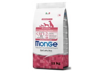 Monge Superpremium All Breeds Puppy & Junior Manzo con Riso da 12 kg