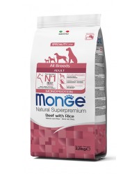 Monge Superpremium All Breeds Adult Monoproteico Manzo con Riso da kg 12