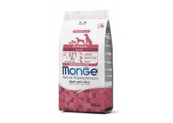 MONGE SUPERPREMIUM All Breeds Adult Monoproteico  Manzo con Riso da kg 2,5