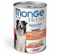 Monge Fresh Bocconi in Paté Tacchino con Ortaggi  Senior da gr 400