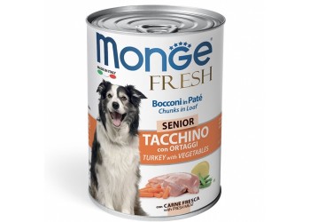 Monge Fresh Bocconi in Paté Tacchino con Ortaggi  Senior da gr 400