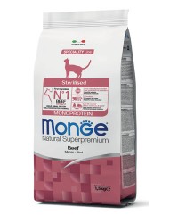 Monge Natural Superpremium Monoproteico Sterilizzato Gatto Adulto Manzo da kg 1,5