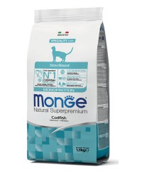 Monge Natural Superpremium Monoproteico Sterilizzato Gatto Adulto Merluzzo da kg 1,5