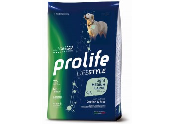 Prolife Life Style Adult Light Merluzzo Fresco diliscato e Riso Medium/Large da kg 12