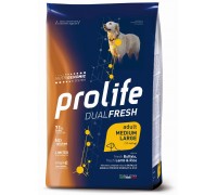 Prolife Dual Fresh Adult Bufalo Fresco disossato, Agnello Fresco disossato e Riso Medium/Large da kg 12