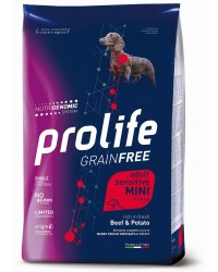 Prolife Grain Free Adult Sensitive Manzo Fresco disossato e Patate Mini da kg 7