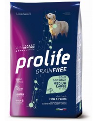 Prolife Grain Free Adult Sensitive Salmone Fresco diliscato e Patate Medium/Large da kg 10
