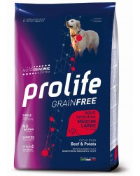 Prolife Grain Free Adult Sensitive Manzo Fresco disossato e Patate Medium/Large da kg 10