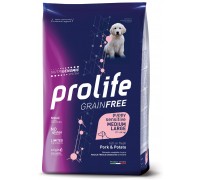 Prolife Grain Free Puppy Sensitive Maiale Fresco disossato e Patate Medium/Large da kg 10