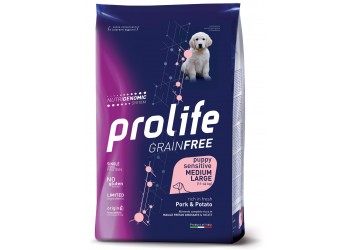 Prolife Grain Free Puppy Sensitive Maiale Fresco disossato e Patate Medium/Large da kg 10