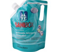 Sanibox Detergente Igienizzante elimina odori da 1 litro Profumazione Muschio Bianco