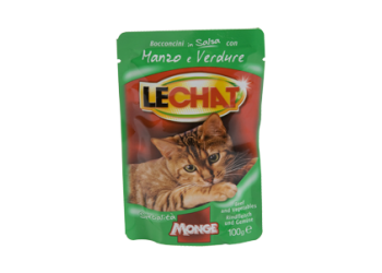 Monge Lechat buste Bocconcini in Salsa con Manzo e Verdure 100 gr
