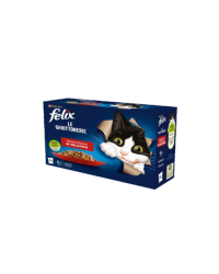 Purina Felix selezioni deliziose in gelatina manzo e pollo confezione da 12 bustine da 85 gr