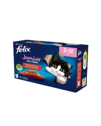 Purina Felix Junior le ghiottonerie selezioni deliziose in gelatina manzo e pollo confezione da 12 bustine da 85 gr