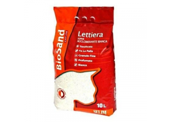 BIOSAND LETTIERA SUPER AGGLOMERANTE BIANCA PROFUMATA  AL BOROTALCO 10 LT ( KG 8,70 )