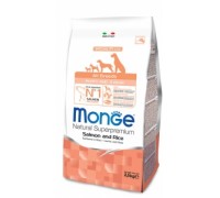 Monge SUPERPREMIUM ALL BREEDS ADULT Salmone e Riso da 2,5 kg cane disp.nel formato 12 kg