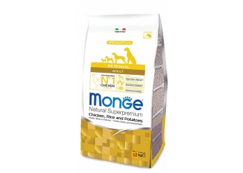 Monge SUPERPREMIUM ALL BREEDS ADULT Pollo con Riso e Patate da 12 kg cane ( ex formato da 15 kg )