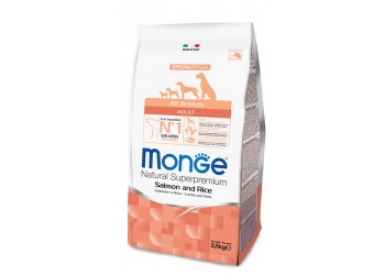 Monge Superpremium All Breeds Adult Salmone e Riso da 12 kg cane ( ex formato da kg 15 )