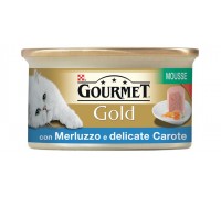 Purina Nestlè Gourmet Gold MOUSSE con MERLUZZO E DELICATE CAROTE 85gr