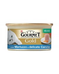 Purina Nestlè Gourmet Gold MOUSSE con MERLUZZO E DELICATE CAROTE 85gr