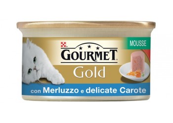 Purina Nestlè Gourmet Gold MOUSSE con MERLUZZO E DELICATE CAROTE 85gr