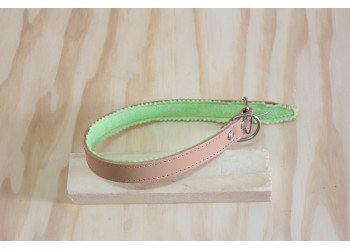 collare 49x2.5 interno felpato verde - esterno marrone chiaro