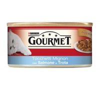 Purina Gourmet 195 gr tocchetti mignon con salmone e trota