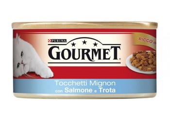 Purina Gourmet 195 gr tocchetti mignon con salmone e trota
